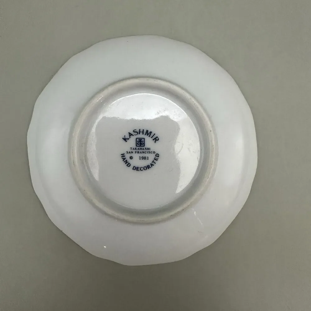 Vintage 1981 Takahashi Kashmir 4” Trinket Ring Dish Hand Decorated Japan